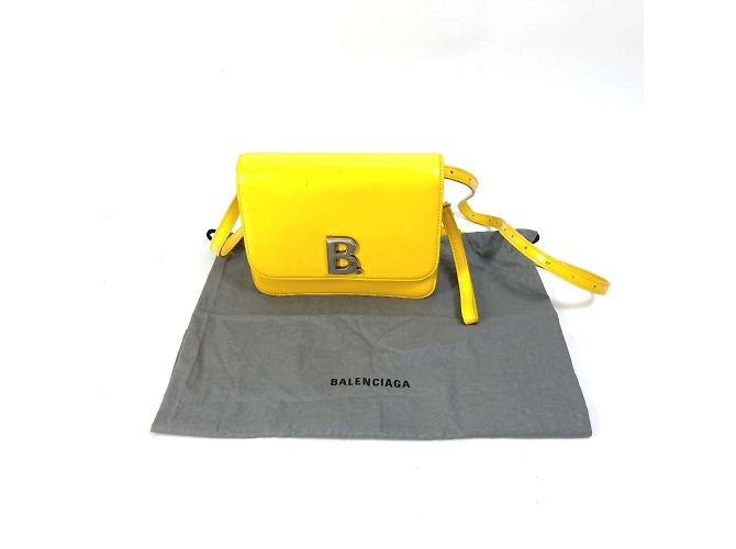 Borsa a spalla in pelle gialla Balenciaga Giallo - vista 12