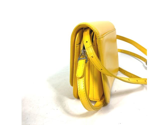 Borsa a spalla in pelle gialla Balenciaga Giallo - vista 3