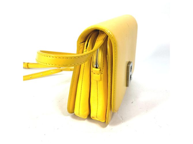 Borsa a spalla in pelle gialla Balenciaga Giallo - vista 4