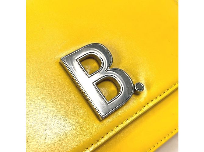 Borsa a spalla in pelle gialla Balenciaga Giallo - vista 5
