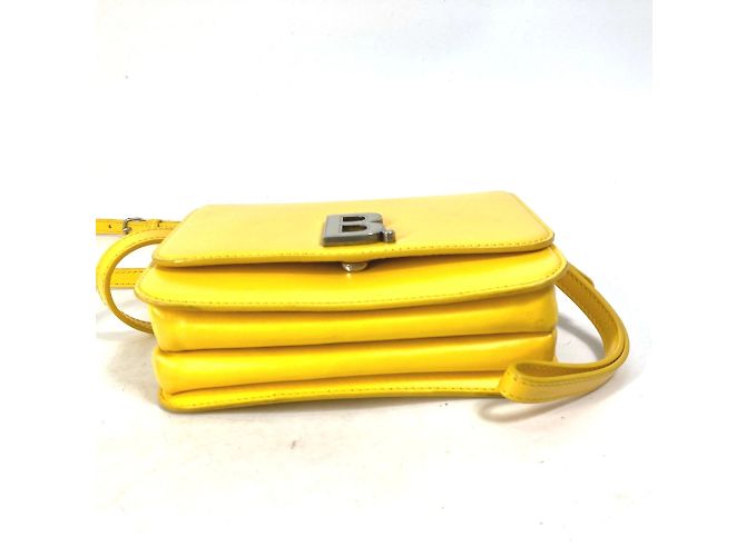 Borsa a spalla in pelle gialla Balenciaga Giallo - vista 6