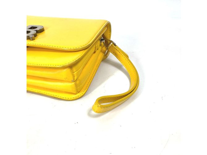 Borsa a spalla in pelle gialla Balenciaga Giallo - vista 7
