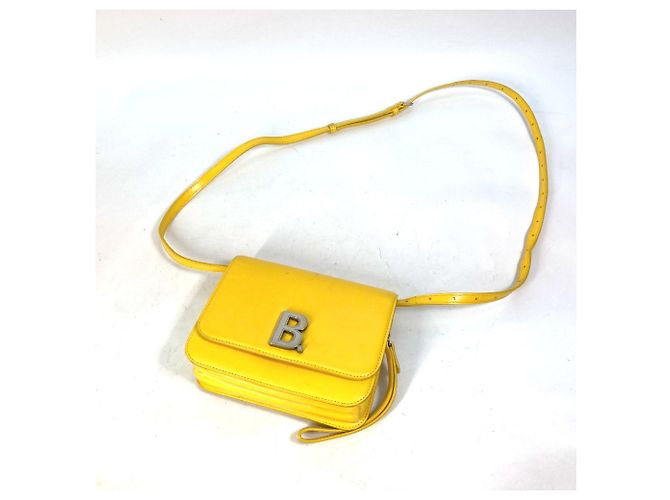 Borsa a spalla in pelle gialla Balenciaga Giallo - vista 8
