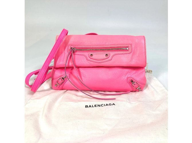 Clutch in pelle rosa Balenciaga - vista 14