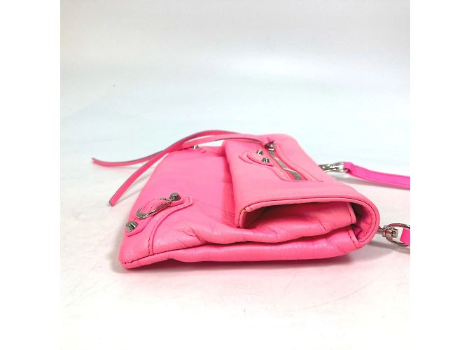 Clutch in pelle rosa Balenciaga - vista 3