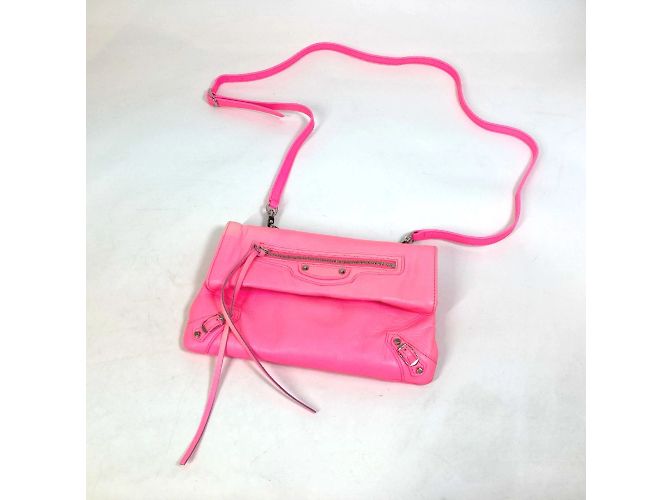 Clutch in pelle rosa Balenciaga - vista 4
