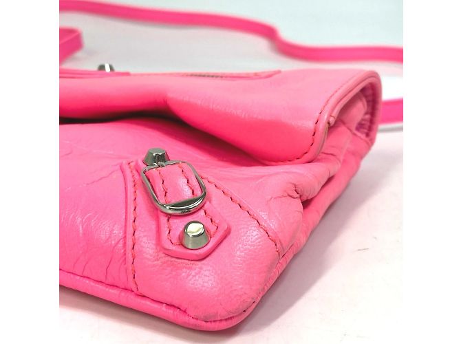 Clutch in pelle rosa Balenciaga - vista 5