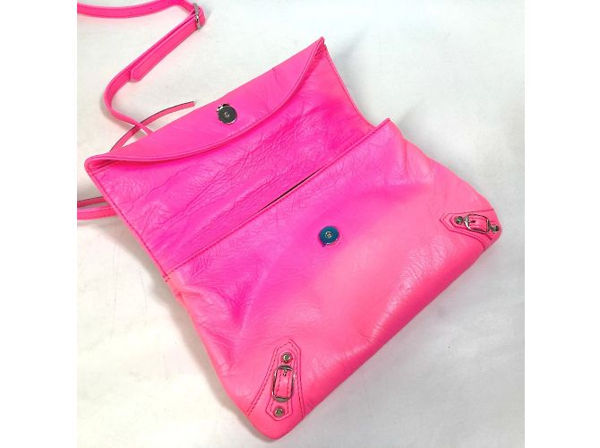 Clutch in pelle rosa Balenciaga - vista 9