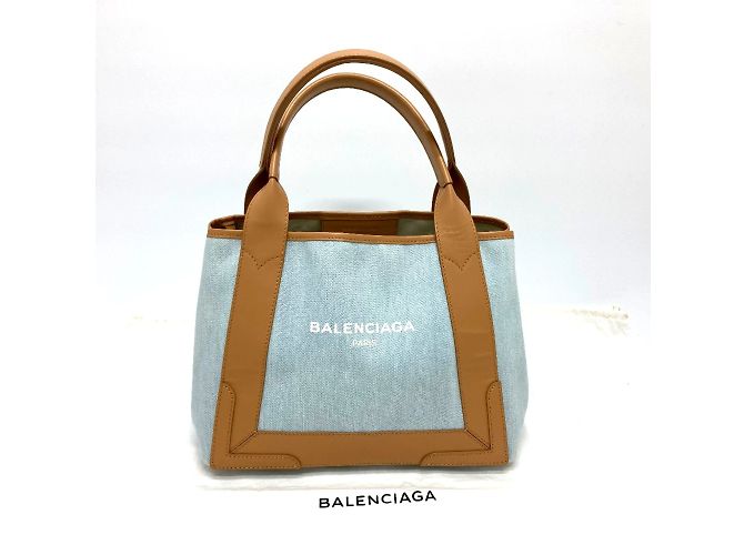 Borsa tote in pelle blu Balenciaga - vista 14