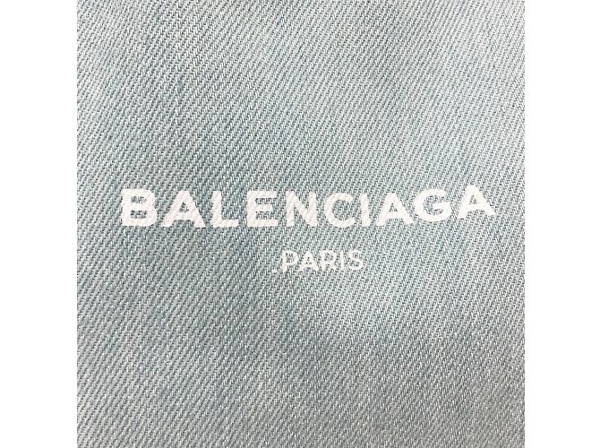 Borsa tote in pelle blu Balenciaga - vista 8