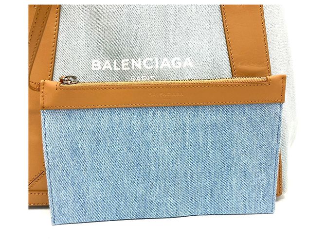 Borsa tote in pelle blu Balenciaga - vista 9