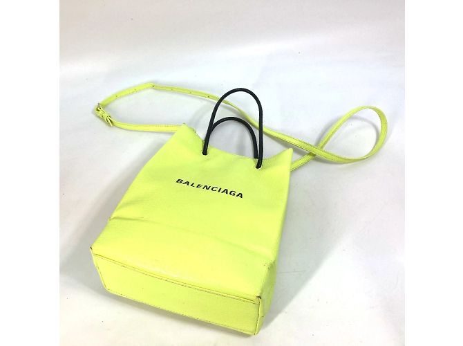 Borsa tote in pelle gialla Balenciaga Giallo - vista 5