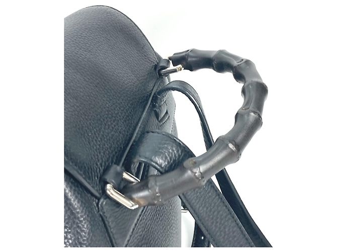 Bamboo Zaino in bambù Gucci 370833 Nero - vista 5