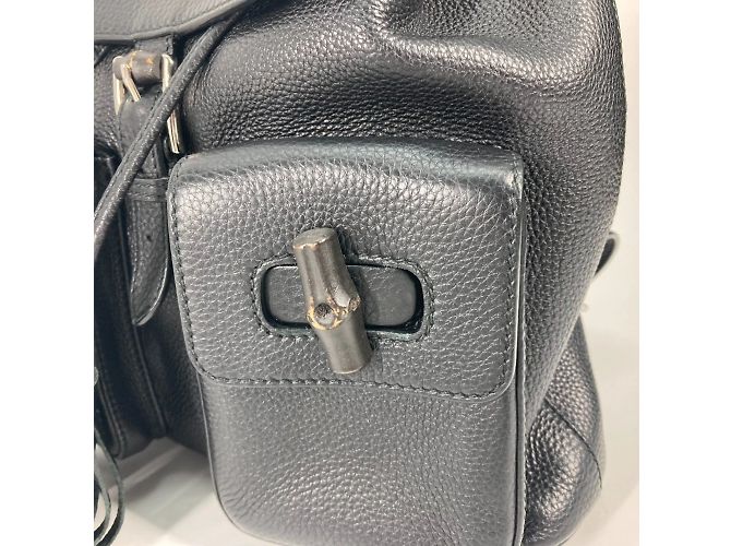 Bamboo Zaino in bambù Gucci 370833 Nero - vista 7