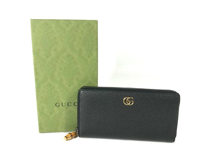 Cartera larga Gucci GG Marmont de bambú Azul marino - vista 2