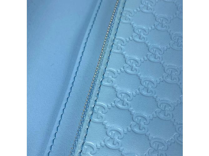 Borsa a spalla Gucci Micro Guccissima blu - vista 11