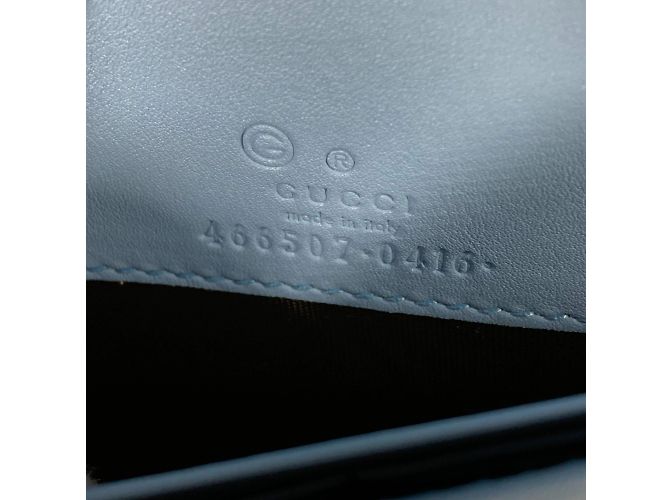Borsa a spalla Gucci Micro Guccissima blu - vista 15