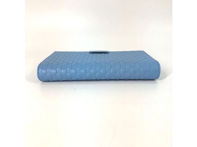 Borsa a spalla Gucci Micro Guccissima blu - vista 3