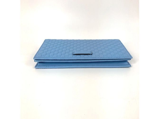 Borsa a spalla Gucci Micro Guccissima blu - vista 4