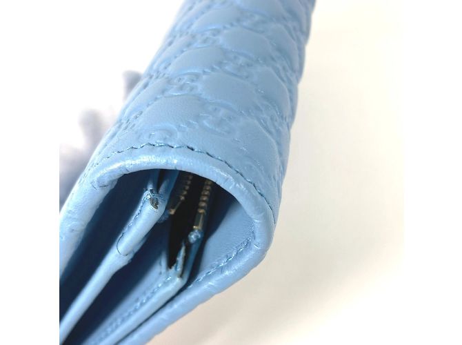 Borsa a spalla Gucci Micro Guccissima blu - vista 7
