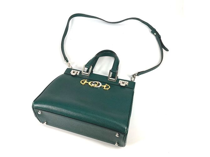 Borsa in pelle verde Gucci - vista 6