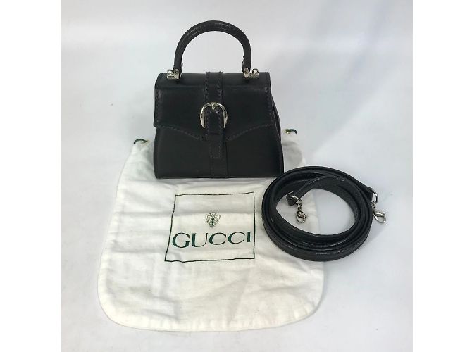 Borsa a spalla in pelle nera Gucci Nero - vista 15