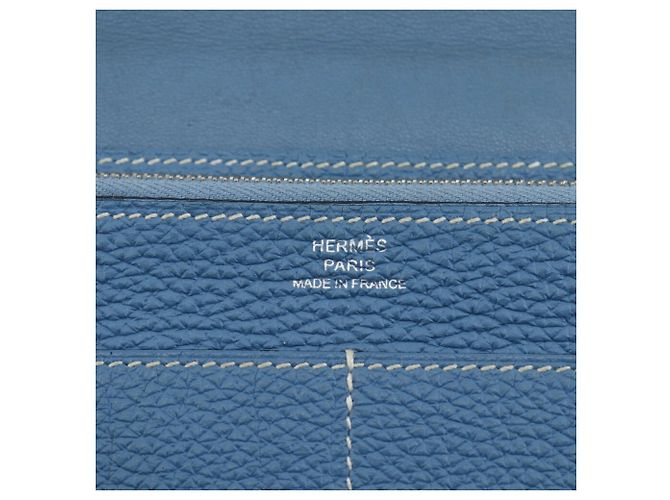 Hermès Hermes Dogon GM Langbörse Blau - Ansicht 10