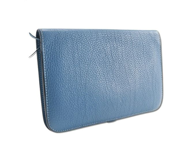 Hermès Hermes Dogon GM Langbörse Blau - Ansicht 3