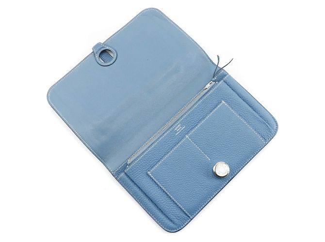 Hermès Hermes Dogon GM Langbörse Blau - Ansicht 5