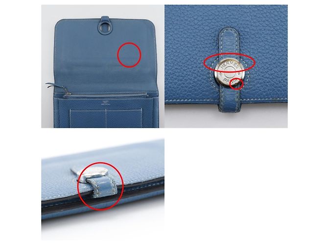 Hermès Hermes Dogon GM Langbörse Blau - Ansicht 9