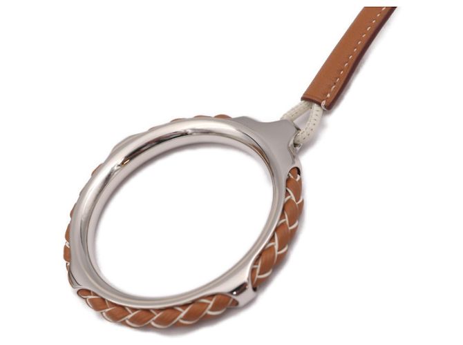 Hermès Collar Tresse HERMES Kyoto Castaño Blanco - vista 2