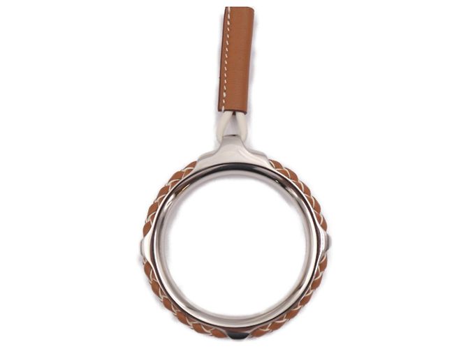 Hermès Collar Tresse HERMES Kyoto Castaño Blanco - vista 3