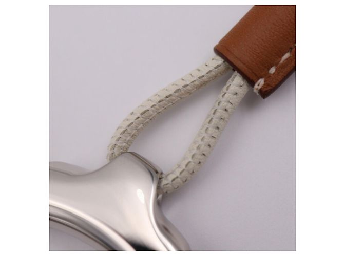 Hermès Collar Tresse HERMES Kyoto Castaño Blanco - vista 7