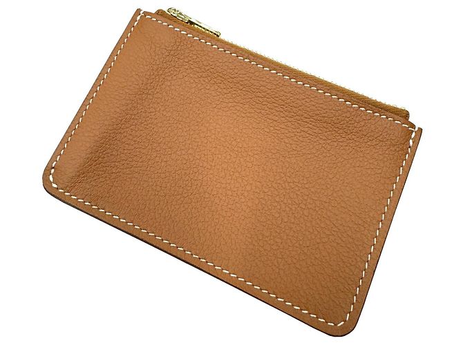 Monedero Constance de Hermès Castaño Dorado - vista 10