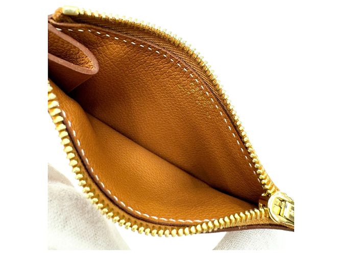 Monedero Constance de Hermès Castaño Dorado - vista 12