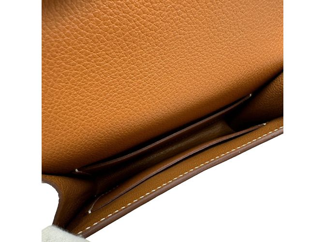 Monedero Constance de Hermès Castaño Dorado - vista 8
