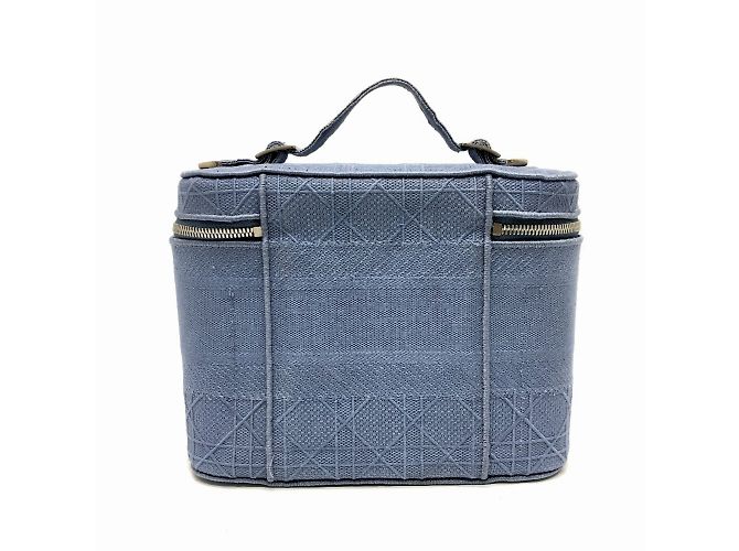 Borsa da toeletta in ricamo blu Christian Dior - vista 2