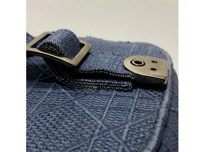 Borsa da toeletta in ricamo blu Christian Dior - vista 9