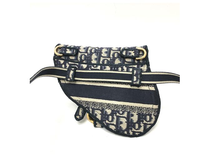 Pochette cintura piatta Saddle S5632CRIW di Christian Dior Blu navy - vista 2