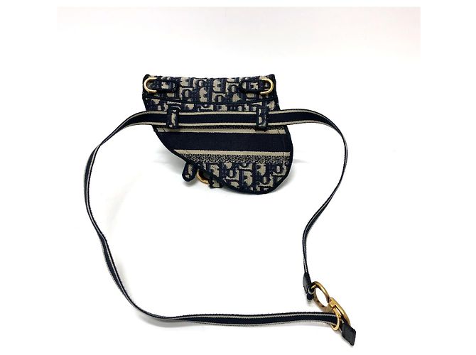 Pochette cintura piatta Saddle S5632CRIW di Christian Dior Blu navy - vista 3