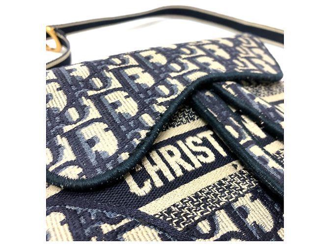 Pochette cintura piatta Saddle S5632CRIW di Christian Dior Blu navy - vista 6