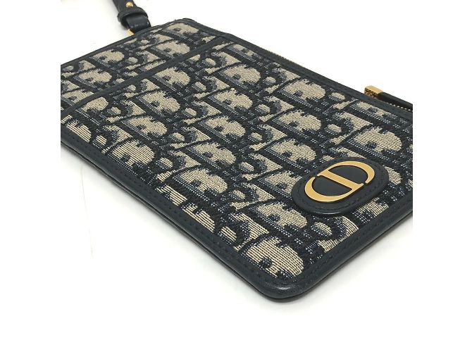 Borsa a spalla in tessuto blu navy Christian Dior - vista 5