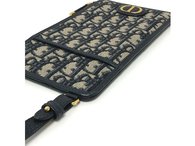 Borsa a spalla in tessuto blu navy Christian Dior - vista 6