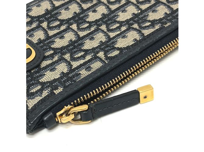 Borsa a spalla in tessuto blu navy Christian Dior - vista 7