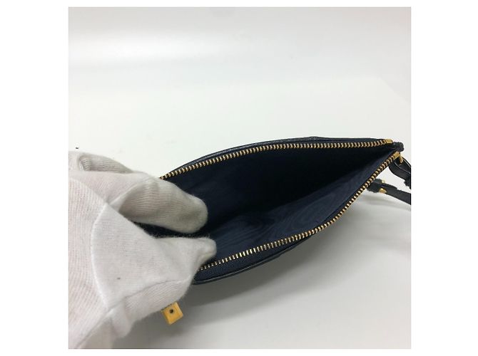 Borsa a spalla in tessuto blu navy Christian Dior - vista 9