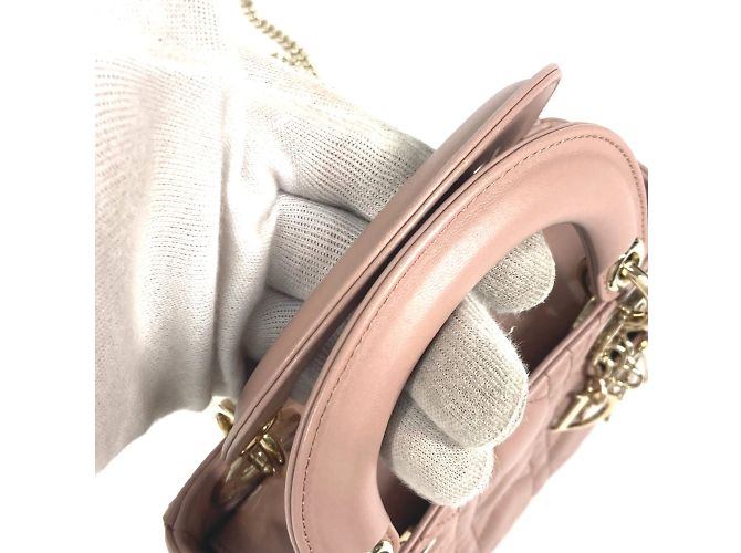 Borsa a spalla Cannage Chain di Christian Dior Beige - vista 10