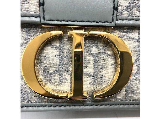 Borsa a spalla in pelle grigia Christian Dior Marrone - vista 10