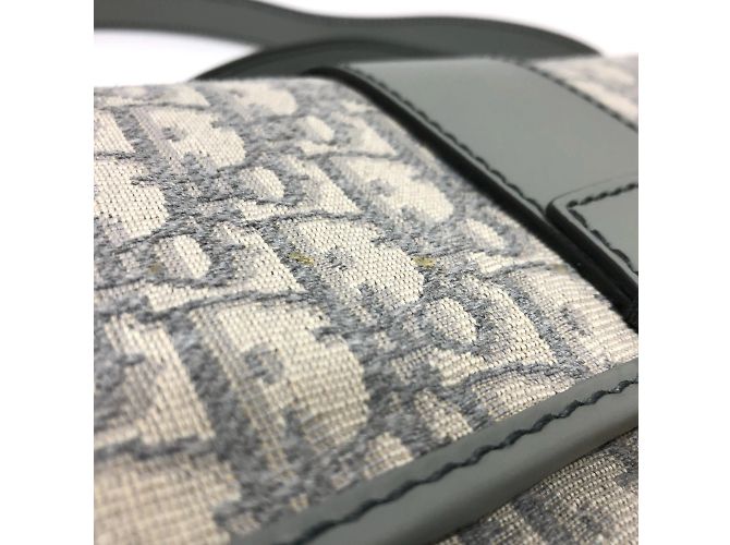 Borsa a spalla in pelle grigia Christian Dior Marrone - vista 11