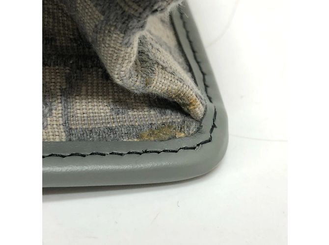 Borsa a spalla in pelle grigia Christian Dior Marrone - vista 12