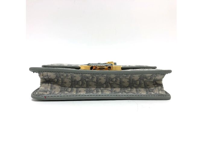 Borsa a spalla in pelle grigia Christian Dior Marrone - vista 4